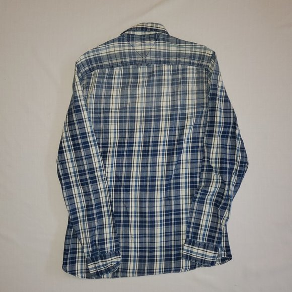 Tommy Hilfiger Button Front Sport Shirt White/Navy/Plaid Men's Size Small NWT - Picture 3 of 3